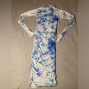 White and Blue Long Dress